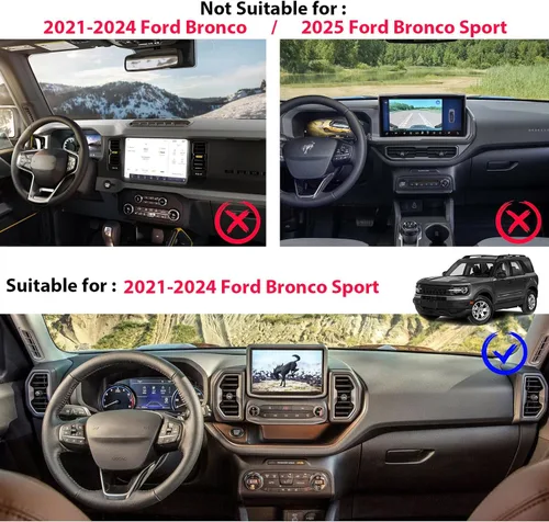 Vista 3 de Bandeja de almacenamiento para consola central para 2021-2024 Ford Bronco Sport CX430 Organizador de tablero de consola central con soporte