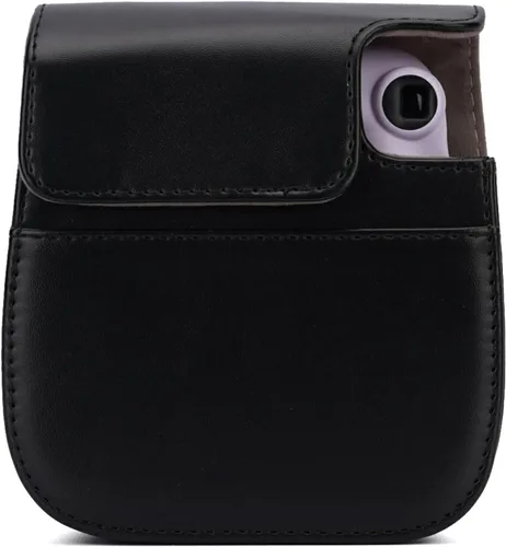 Vista 4 de Funda para cámara instantánea compatible con Fujifilm Instax Mini 12 11/9/8/8+ bolsa de piel sintética con bolsillo y correa ajustable para el Negro