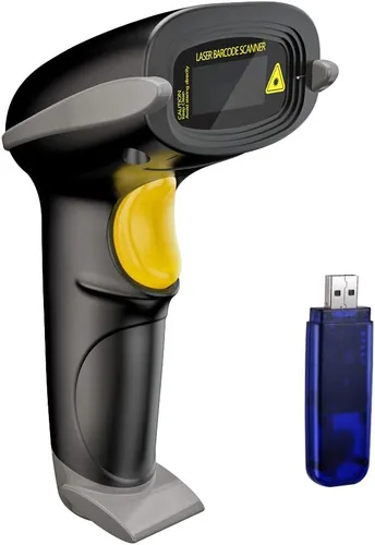 Vista 11 de NADAMOO Escáner de Código de Barras Inalámbrico 328 Pies Distancia de Transmisión USB Inalámbrico 1D Láser Lector Automático de Código de Barras