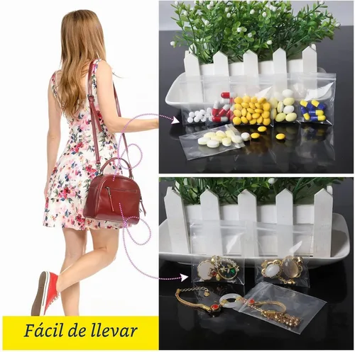 Vista 6 de Mini bolsas de plástico, 1000 unidades de 1.5 x 1.5 pulgadas, bolsas de almacenamiento reutilizables transparentes con cremallera para joyas 1000