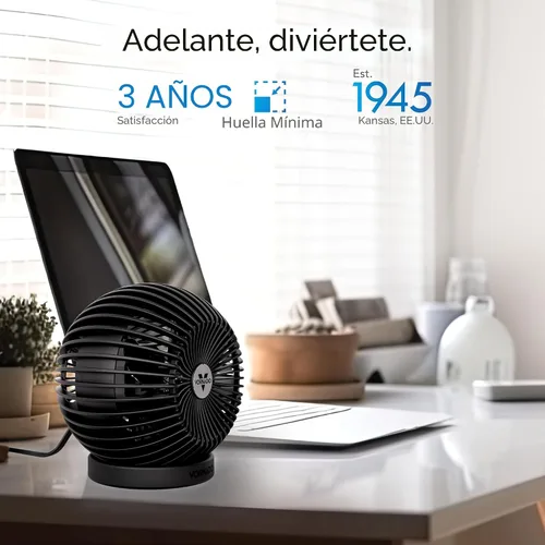 Vista 6 de Ventilador personal ajustable Vornado SPHERE, funcionamiento silencioso, flujo de aire de enfriamiento dirigido, 2 ajustes de velocidad, control