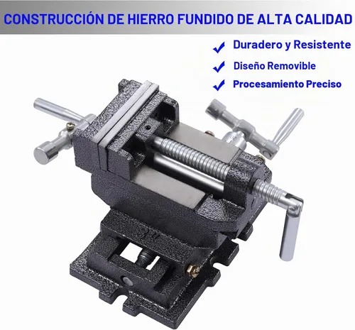 Vista 4 de Tornillo de prensa de taladro deslizante cruzado de 3 pulgadas, mesa de banco compuesto, abrazadera de carpintería, mesa deslizante cruzada