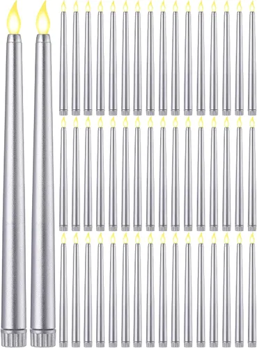 Vista 23 de Funtery 48 velas LED sin llama, marfil, 8 pulgadas, estilo compacto