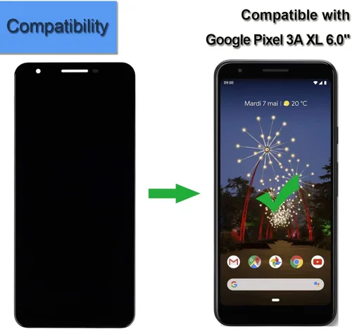 Vista 4 de Nueva pantalla LCD OLED compatible con Google Pixel 3A XL G020B 6.0 pulgadas LCD táctil montaje + herramientas (negro)