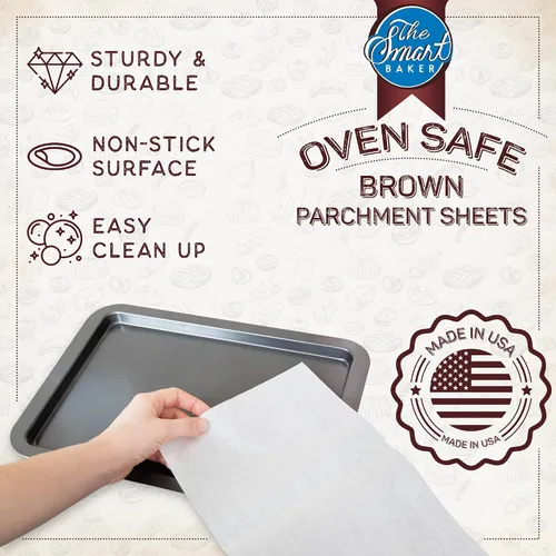 Vista 3 de The Smart Baker, hojas de papel de pergamino precortadas, S, Blanco