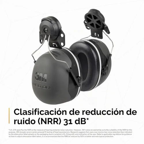 Vista 4 de 3M PELTOR - Orejeras de protección auditiva, serie X5, protección contra el ruido NRR 21 dB, construcción, fabricación, automoción