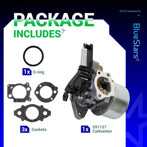 Vista 2 de BlueStars Carburador 591137 593599 - Compatible con hidrolavadora Troy Bilt 7.75 Hp 8.75 Hp 2700-3000PSI Carb 591597 216852 590780 593380 110P02