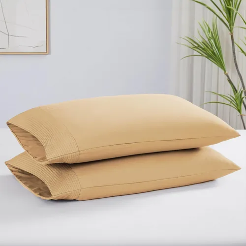 Vista 48 de Southshore Fine Linens® - Vilano® Springs - Par de fundas de almohada plisadas, color negro, estándar (Queen)