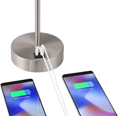 Vista 3 de 360 Lighting Justin - Juego de 2 lámparas de mesa modernas de 3 vías de 18 pulgadas de alto con puerto de carga USB y reguladores de mesa, metal