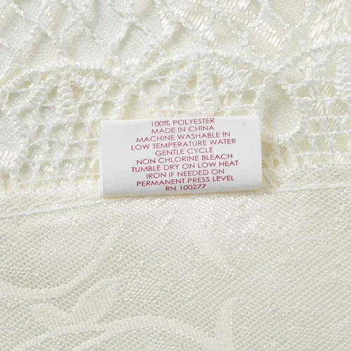 Vista 4 de Violet Linen Manteles jacquard de damasco de poliéster con patrón de encaje vintage, 70 pulgadas, redondo, beige