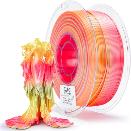 Vista 20 de ZIRO - Rápido cambio de color PLA, filamento de gradiente de color de 1.75mm, filamentos de PLA arcoíris brillantes, compatible con la mayoría