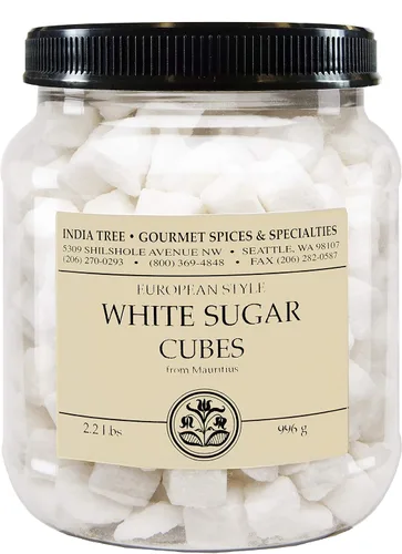 Vista 10 de India Tree Cubos de azúcar blanco de comercio justo sin OMG, contenedor de 1.1 libras, cubos de azúcar de caña pura de corte áspero para café, té