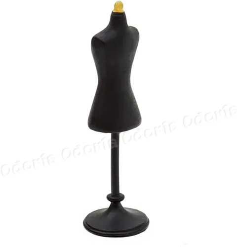 Vista 2 de Odoria 1/24 forma de vestido en miniatura maniquí accesorios de decoración de casa de muñecas, negro