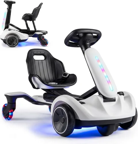 Vista 11 de GLACER Go Kart a la deriva de 6V con giro de 360°, asiento ajustable de 2 Negro