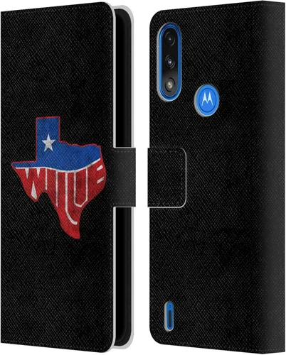 Vista 8 de Head Case Designs Officially Licensed Willie Nelson Black and White Grunge Leather Book Wallet Case Cover Compatible with Moto E7 Power/Moto E7i