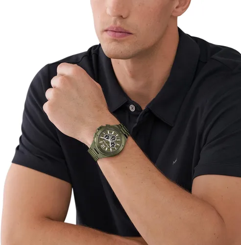 Vista 5 de Michael Kors Lennox - Reloj cronógrafo de acero inoxidable para hombre con correa de acero o silicona