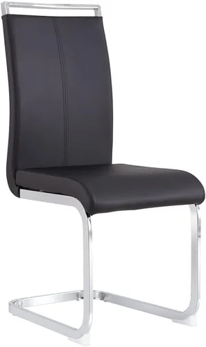 Vista 27 de Juego de 2 sillas de comedor, sillas de cocina, sillas sin brazos, sillas laterales de cuero y patas de metal con respaldo alto
