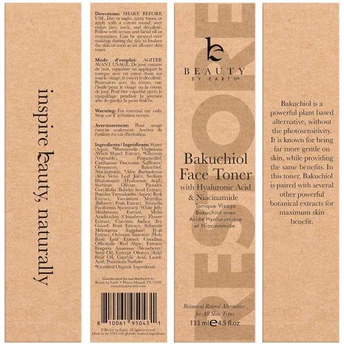 Vista 9 de Bakuchiol - Tóner facial fabricado en Estados Unidos con ingredientes naturales y orgánicos, tóner de piel para pieles grasas y propensas al acné