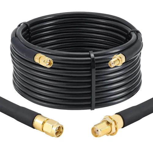 Vista 23 de XRDS -RF Cable SMA de 1 pie, cable de extensión SMA con conector SMA macho a SMA hembra de 50 ohmios KMR240 cable coaxial SMA de baja pérdida
