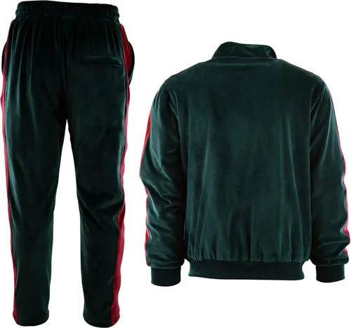 Vista 5 de Conjunto de terciopelo para hombre con bolsillos con cremallera y forro de terciopelo