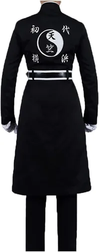 Vista 3 de AwwwCos Cosplay Costume for Men Black Jacket Suit Pants Belts Uniform Halloween Party Outfit