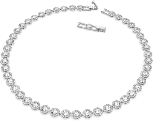 Vista 2 de Swarovski Angelic Necklace, Earring, and Bracelet Crystal Jewelry Collection, Rhodium Tone Finish, Blue Crystal, Pink Crystal, Clear Crystal