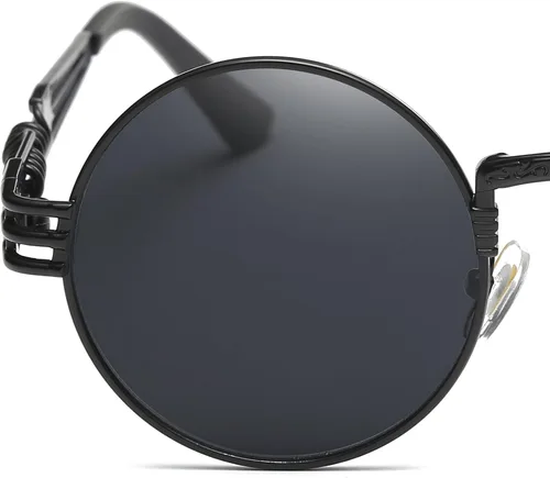 Vista 32 de Dollger Gafas de sol redondas Steampunk con marco de metal
