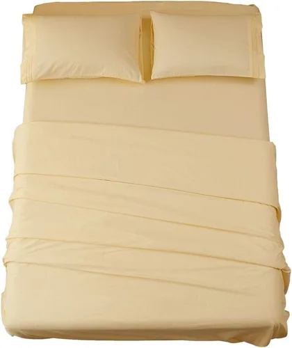 Vista 25 de SONORO KATE Juego de sábanas de microfibra súper suave de 1800 hilos, sábanas egipcias de lujo con bolsillo profundo de 16 pulgadas, antiarrugas e