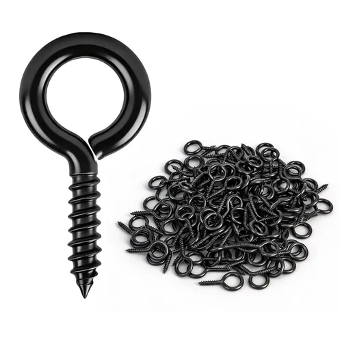 Vista 11 de Aovchei - 150 tornillos de ojo de acero inoxidable 304 de 0.59 pulgadas, ganchos de tornillo Rust-Resistant Self Tapping Eyelet Bolts for Wood