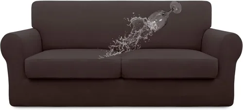Vista 49 de Easy-Going Funda de sofá 100% impermeable doble de 3 piezas, elástica, suave, para perros, para sofá de 2 cojines separados, protector de muebles a