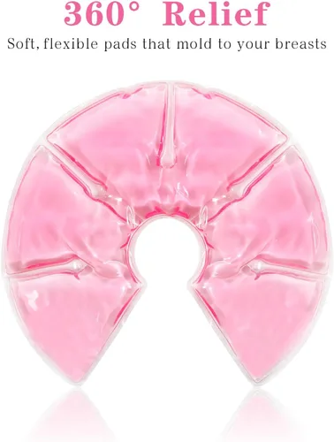 Vista 7 de Paquetes de terapia de senos, paquete de 2 paquetes reutilizables de gel frío caliente para aliviar el dolor de pezones, mastitis, congestión, apoyo