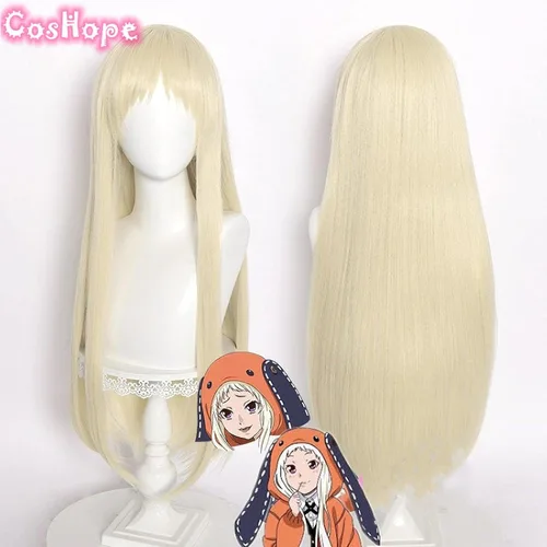 Vista 2 de SEIZIS Yomotsuki Runa Cosplay Kakegurui Compulsive Gambler Cosplay Blond Wig Cosplay Anime Wigs Heat Resistant Synthetic Wigs Halloween Coser Wig