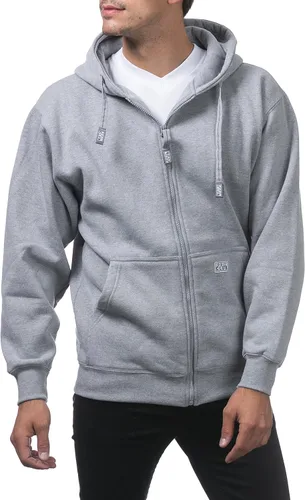 Vista 5 de Pro Club - Sudadera de vellón pesado con capucha y cremallera completa para hombre