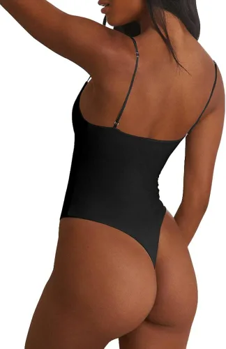 Vista 2 de eoeoo Body sin mangas con cuello redondo y tirantes delgados ajustables para mujer