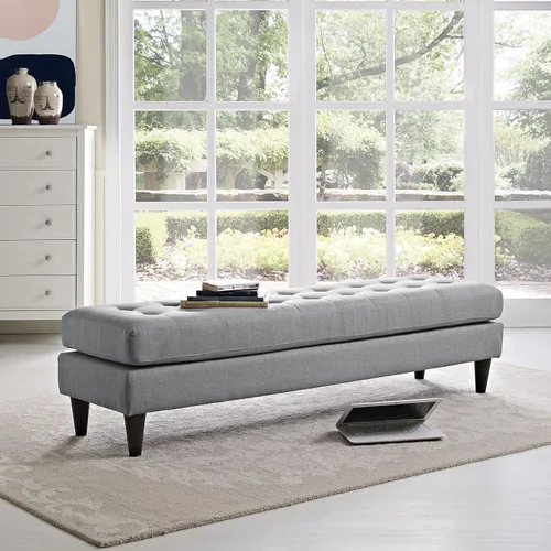 Vista 29 de Modway EEI-1547-DOR Empress Mid-Century - Sofá biplaza tapizado de tela en gris