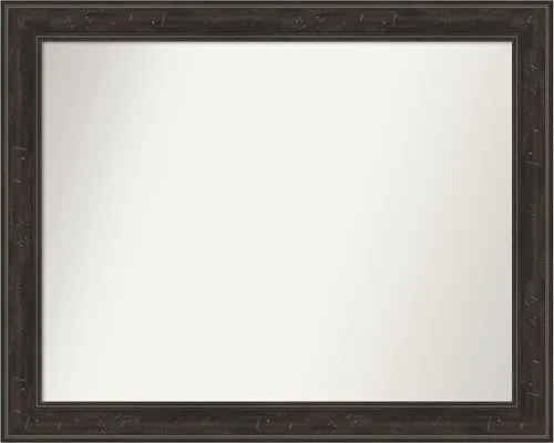 Vista 79 de Amanti Art Espejo de baño marrón para sobre el fregadero, 24 x 24 pulgadas, espejo de tocador cuadrado marrón Caleb, marco de madera rústica