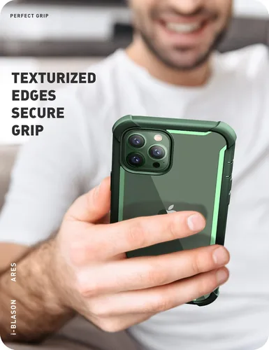 Vista 8 de i-Blason Ares - Funda para iPhone 13 Pro Max de 6.7 pulgadas [protector de pantalla integrado] [protección de grado militar] Funda transparente
