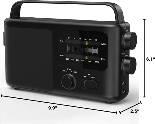Vista 7 de i-box Tono, radio portátil, radio AM FM, radio despertador, radio retro, radio FM, radio con batería o red eléctrica, radio enchufable, mejor