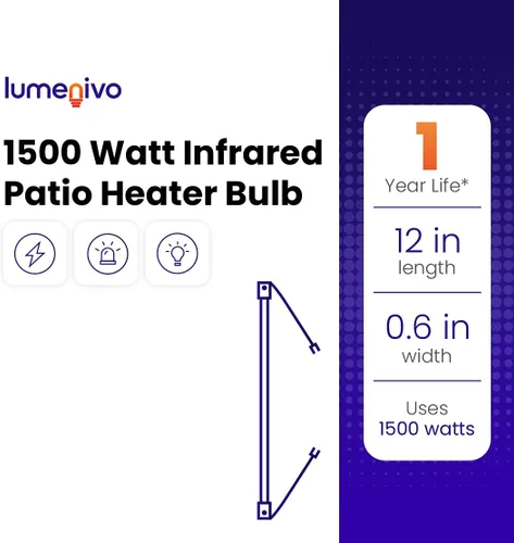 Vista 7 de Lumenivo Reemplazo infrarrojo de la bombilla del calentador del patio de 1500W para el calentador eléctrico del patio Firesense