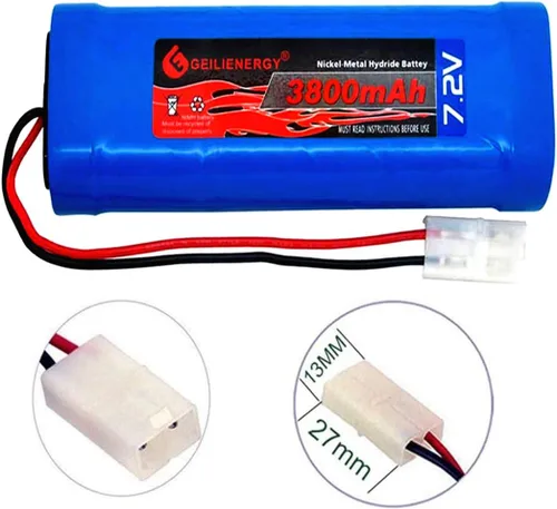 Vista 5 de Paquete de baterías OXWINOU de 7.2V 3800mAh, batería plana NiMH de alta capacidad, batería de repuesto para automóvil RC, camión RC, tanque