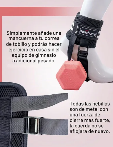 Vista 3 de Accesorio Ajustable de Mancuernas para Pies, Pesos para Pies para Levantamiento de Pesas - Pesos de Pies para Ejercicio, Extensiones de Piernas