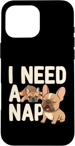Vista 19 de I Need a Nap Funny French Bulldog Mom Life Tired Parent Case for iPhone 16