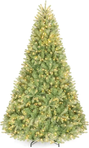 Vista 12 de Goplus Árbol de Navidad de abeto artificial preiluminado de 4.5 pies con Rosa