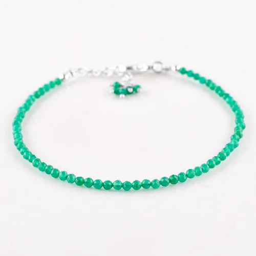 Vista 20 de Natural Gemstone Micro Round Beads Dainty Choker Bangle Bracelet, Handmade Jewelry for Women, Healing Chakra Crystals Silver Plated Chain 8 inch