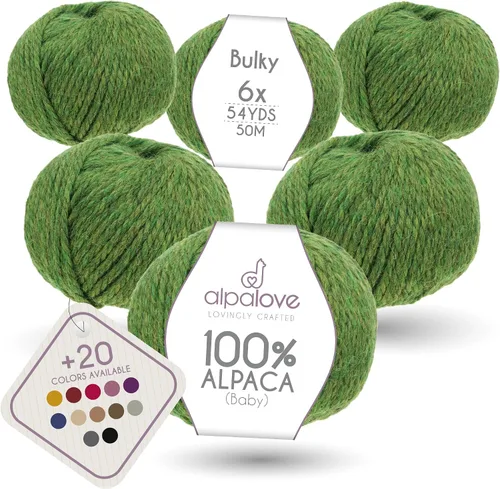 Vista 42 de Set de Lana Abultada (6 x 50 g) Súper Suave de Alpaca Bebé para Tejer Antracita 300 Metros