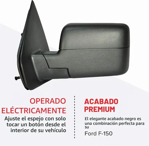 Vista 5 de Dependable Direct Espejo lateral del conductor compatible con Ford F-150 2004-2008 – Control remoto eléctrico, sin calefacción, no plegable, sin