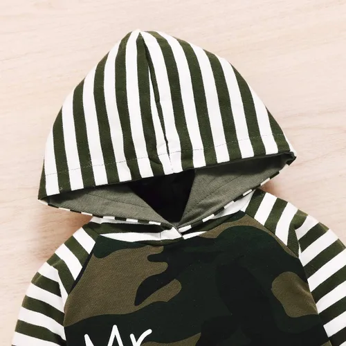 Vista 5 de Conjunto de ropa de camuflaje de manga larga para bebés recién nacidos