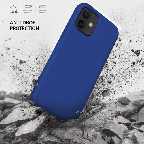 Vista 5 de ZUSLAB Nano Silicone Compatible with iPhone 12 mini Case 2020 Liquid Silicone Rubber Shockproof Soft Full Protection Case - Cobalt Blue