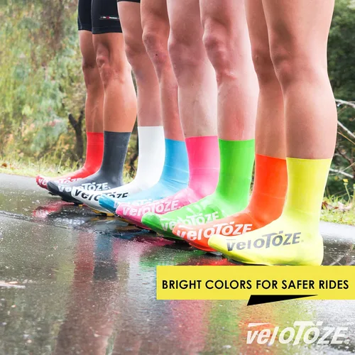 Vista 5 de veloToze Funda para zapatos alta 2.0 Fundas para zapatos de ciclismo de carretera, impermeables, resistentes al viento para paseos en bicicleta