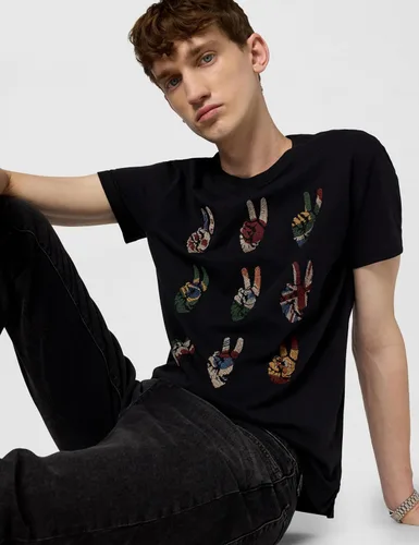 Vista 2 de John Varvatos Camiseta de mano Multi Peace para hombre